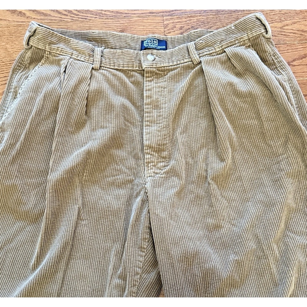 Vintage Polo Cords Ralph Lauren Corduroy Pants Mens 38x34 USA Made Brown